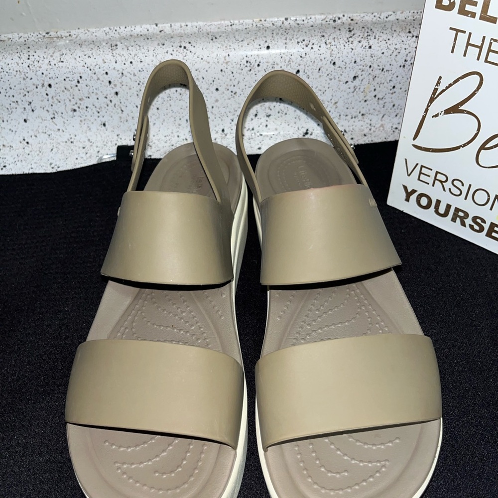Crocs Women’s Platform Sandal in Dark Beige - Picture 10 of 11